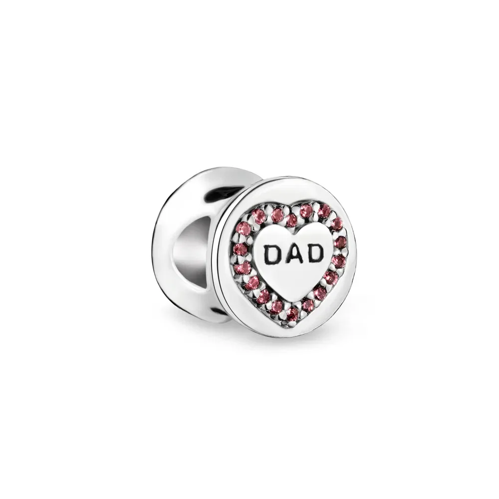 Separador Life Dad Coração Prata Cravejado