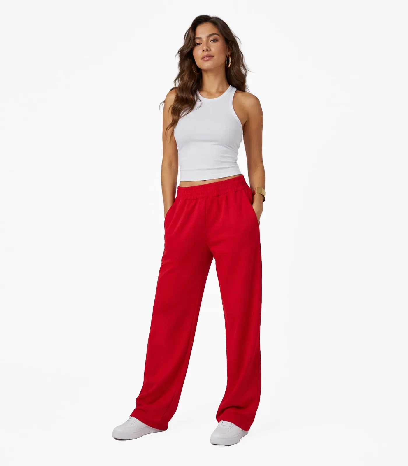 Calça Feminina Em Lanzinha Unique Collection Vermelho