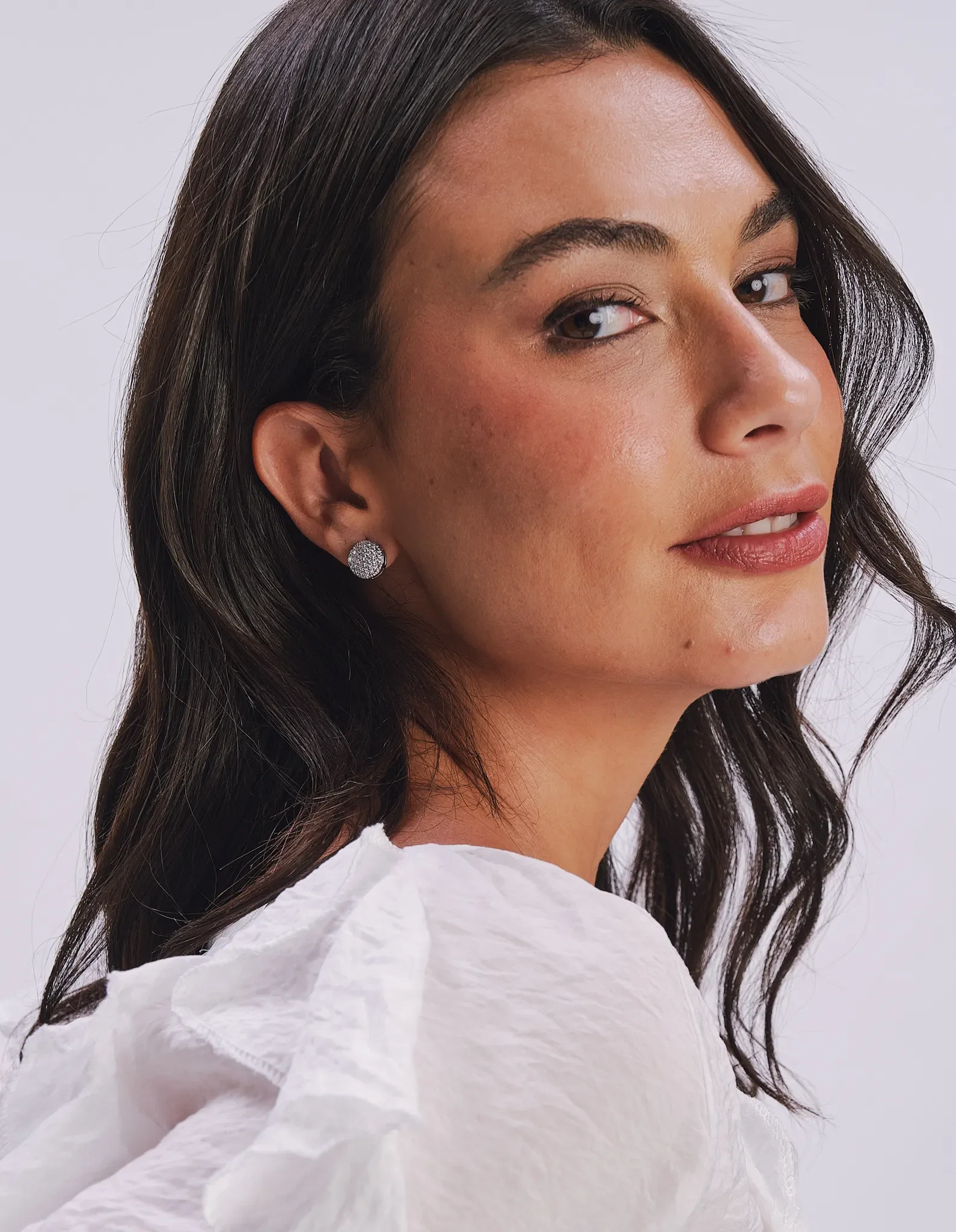 Brinco Cravejado Strass - Niquel — imagem 1
