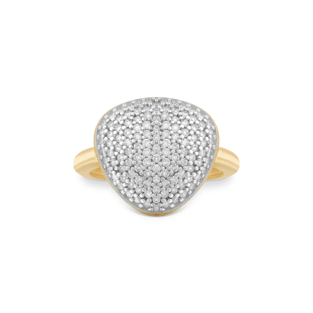 Anel Bold em Ouro Amarelo 18k com Diamantes