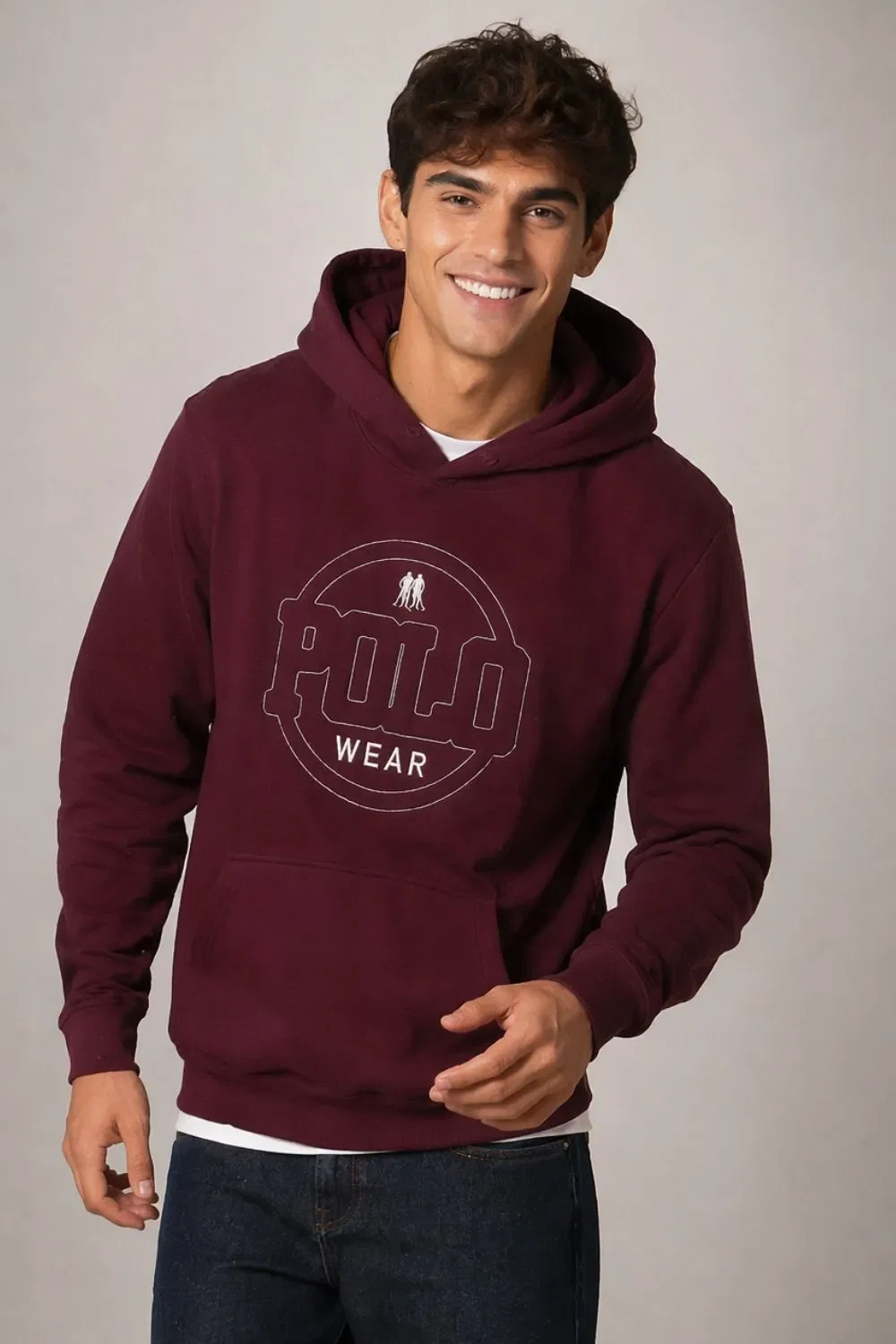 Blusa Moletom Canguru Puff Polo Wear Vinho — imagem 1