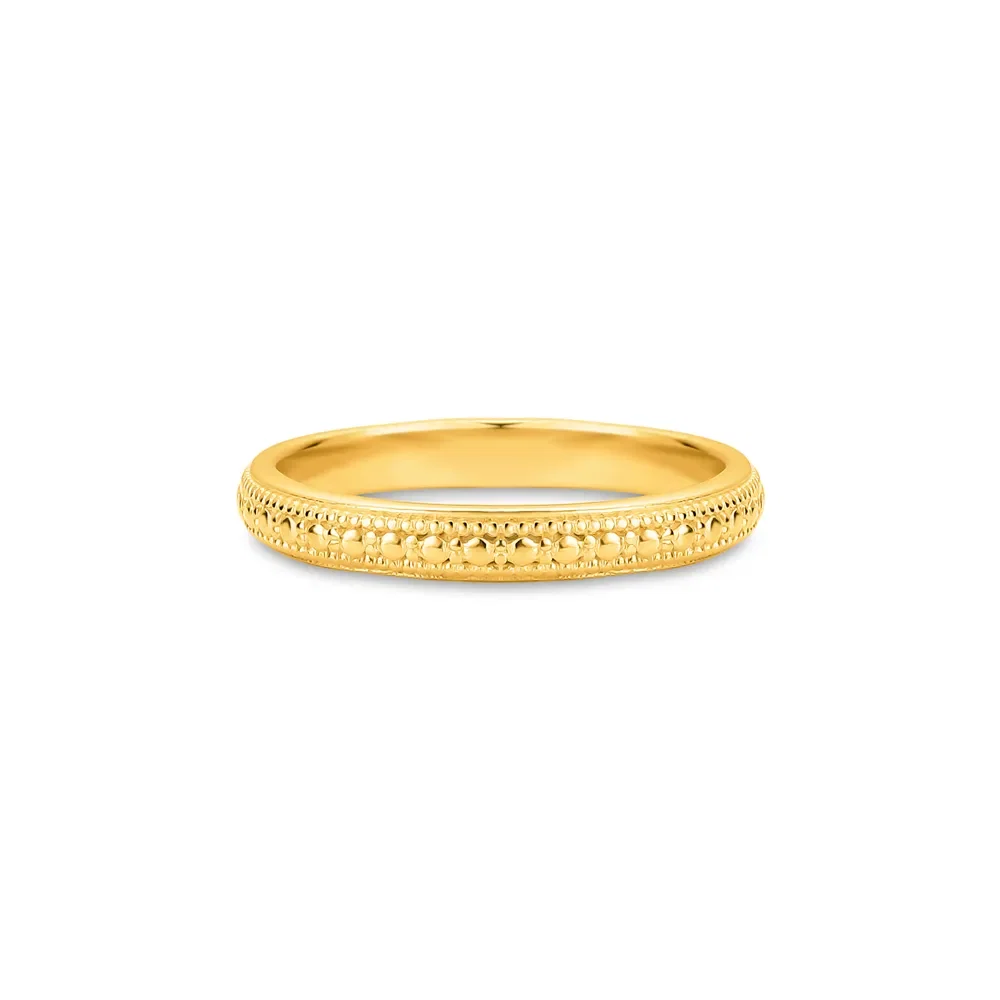 Anel Life Textura em Prata 925 com Banho de Ouro Amarelo 18k — imagem 1