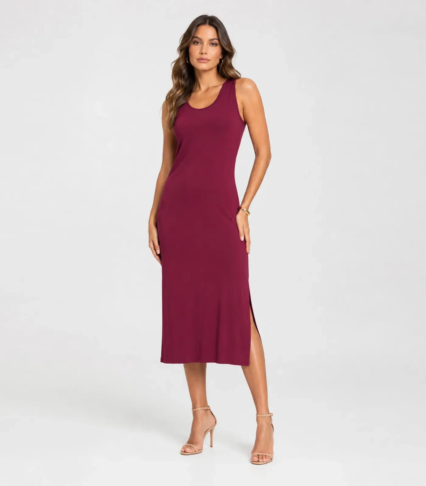 Vestido Midi Feminino Select Vermelho — imagem 1