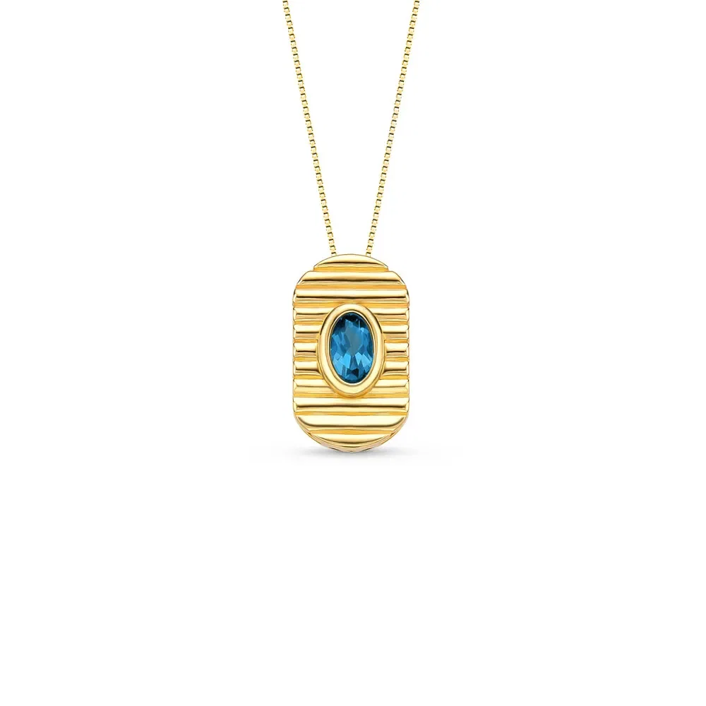 Pingente Gomos Color em Ouro Amarelo 18k com Topázio London, 16mm — imagem 1