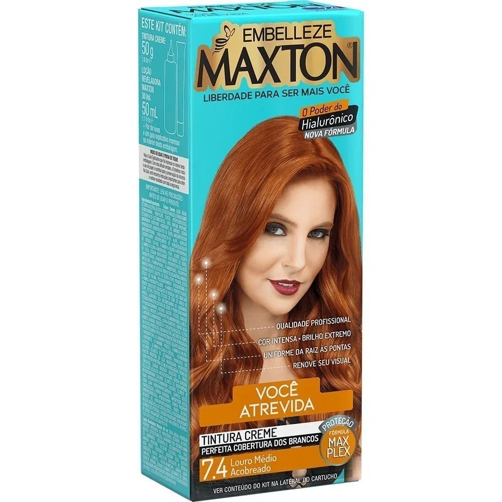 Tintura Maxton 7.4 Loiro Médio Acobreado