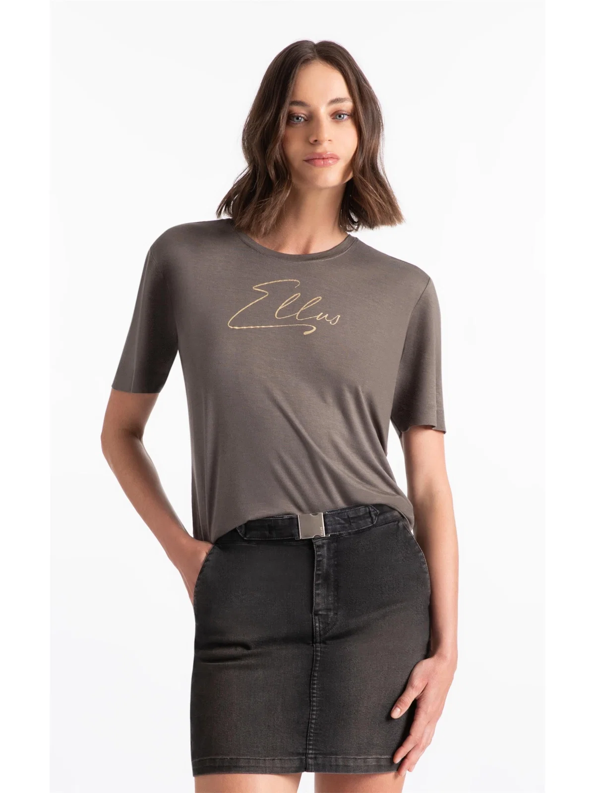 Blusa Visco Ellus Script Boxy Tabaco — imagem 1