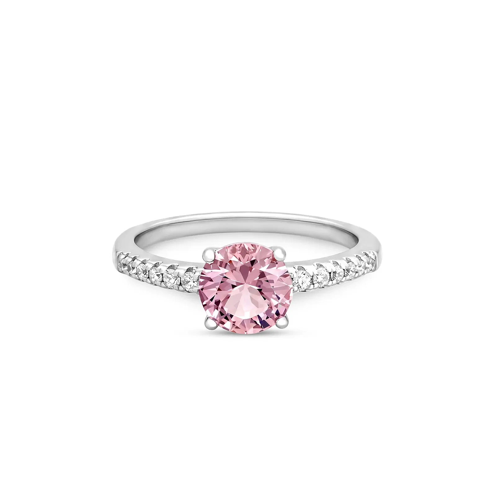 Anel Life Nuance em Prata 925 com Zircônia Rosa e Incolor