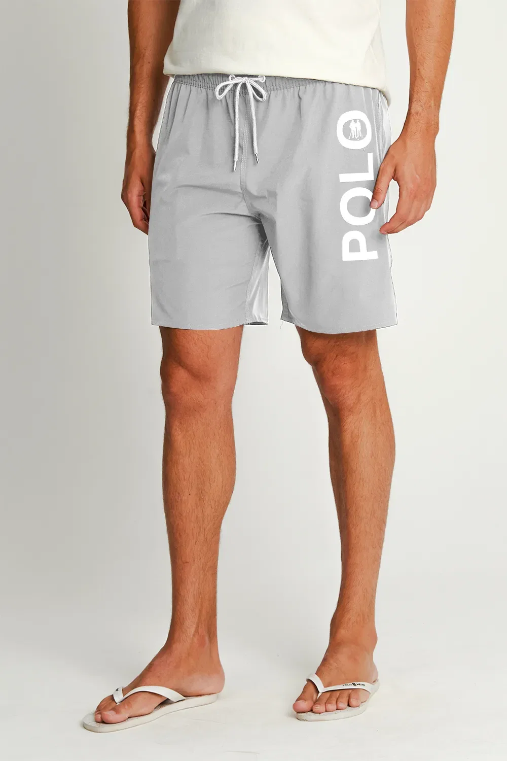 Short Vôlei Logo Polo Wear Lateral Chumbo