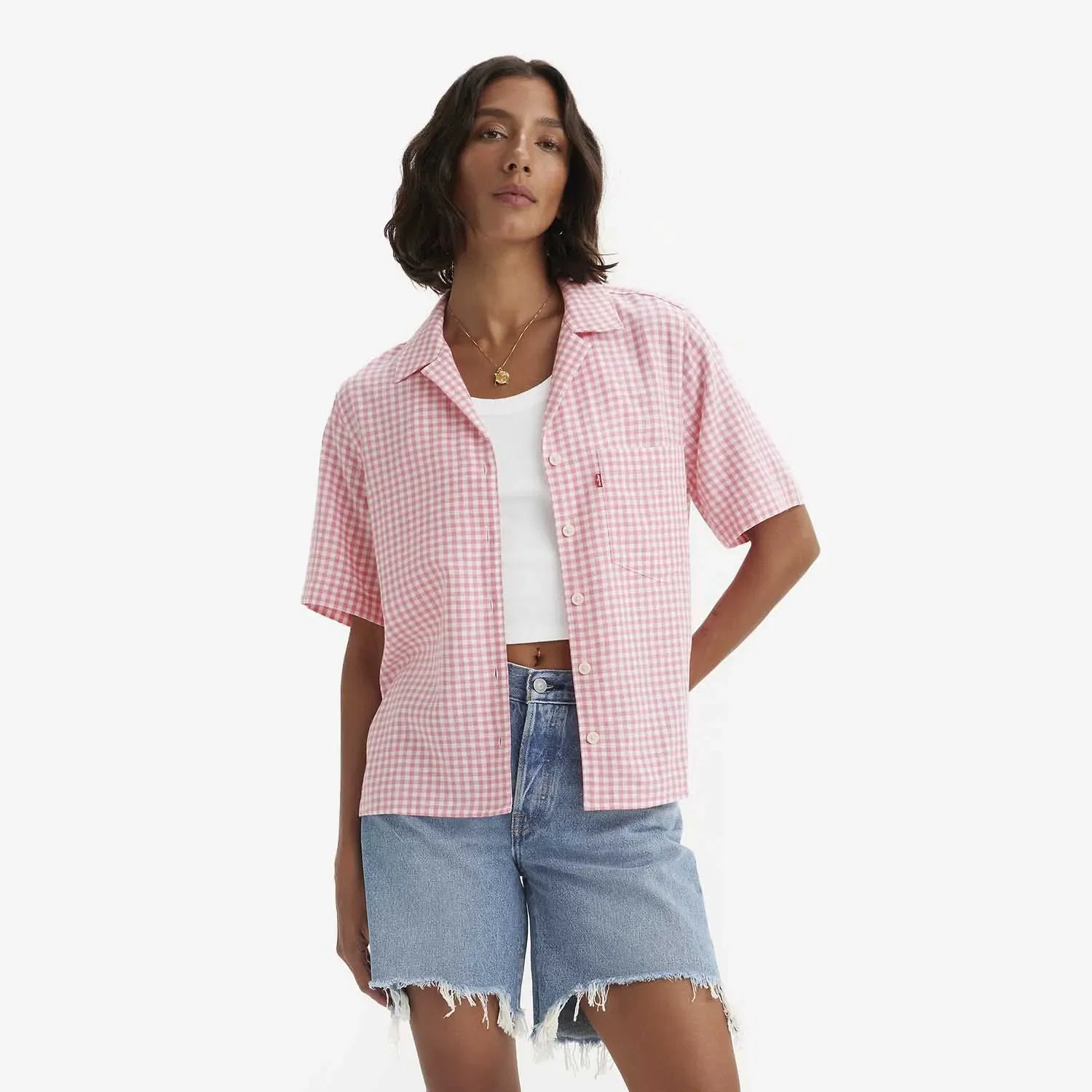 Camisa Levi's® Joyce Resort Rosa Manga Curta — imagem 1