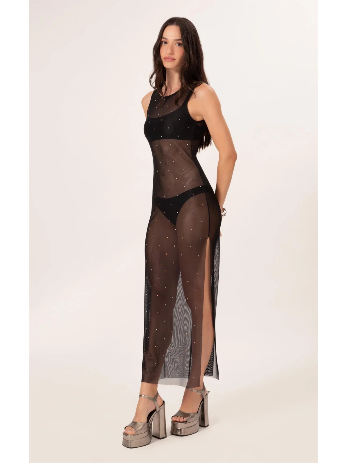 Vestido Tule Crystals By Swarovski Celebrate Preto — imagem 1