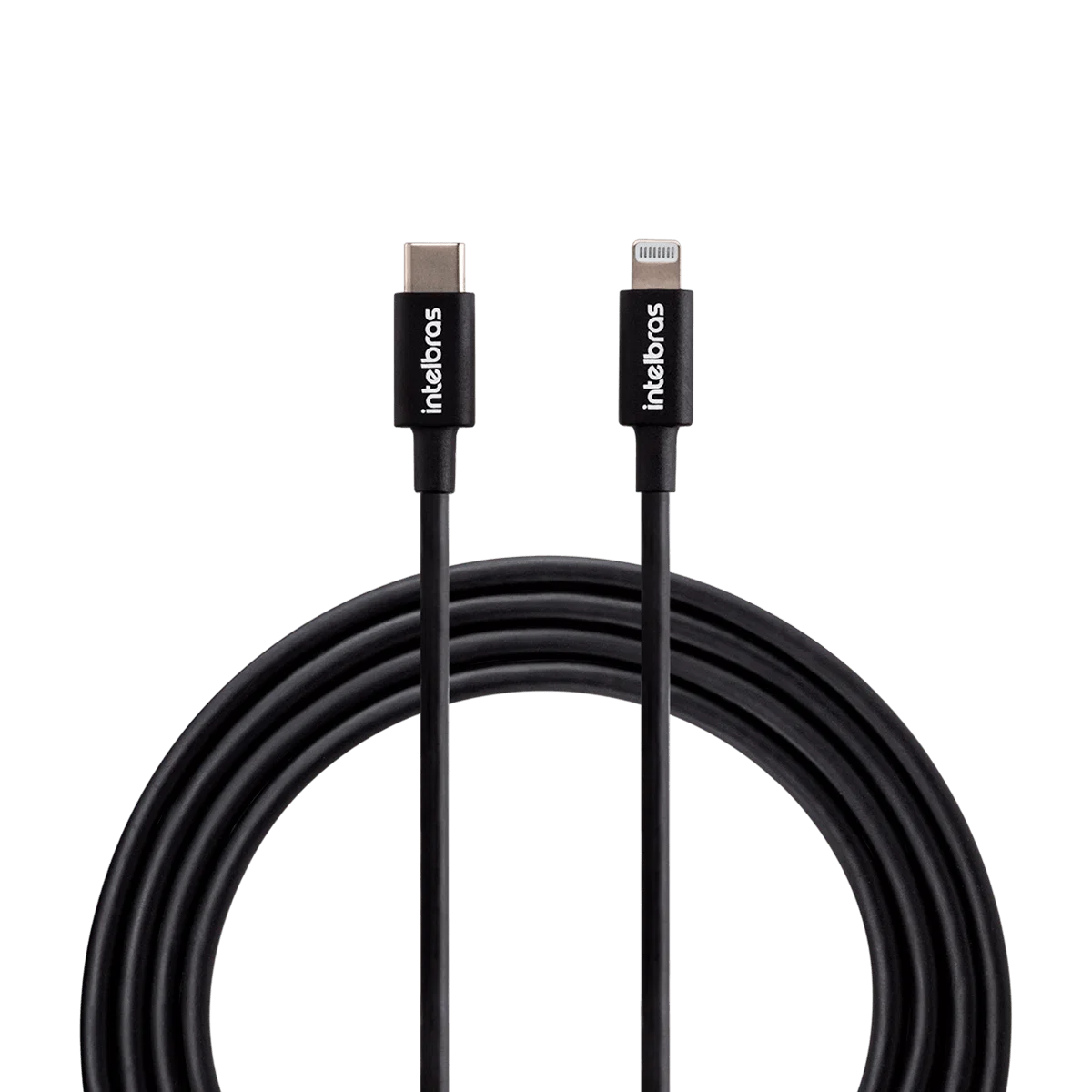 Cabo USB-C Lightning 1,2m em PVC Preto Intelbras EUCL 12PP