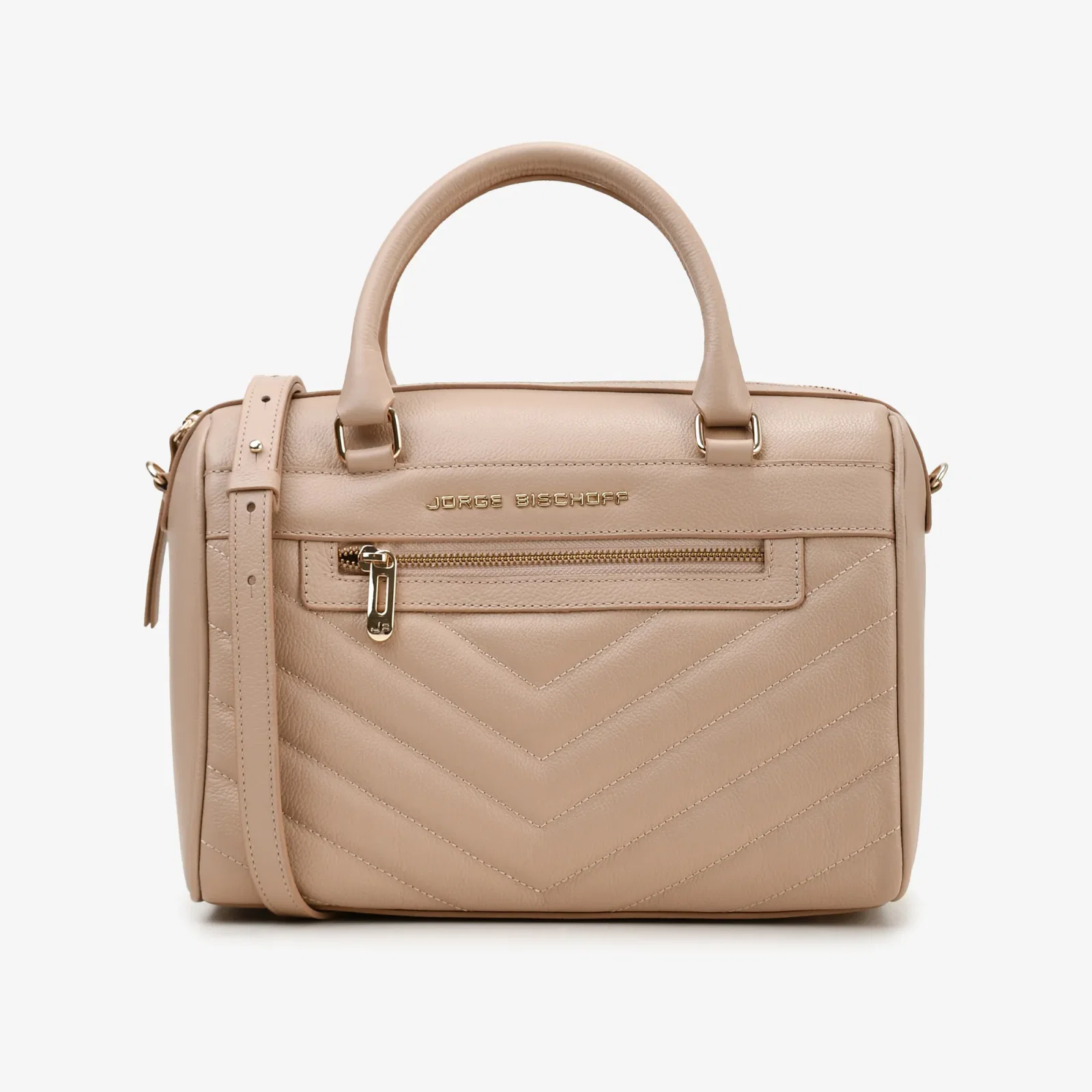 Bolsa Baú Off White Algodão Couro