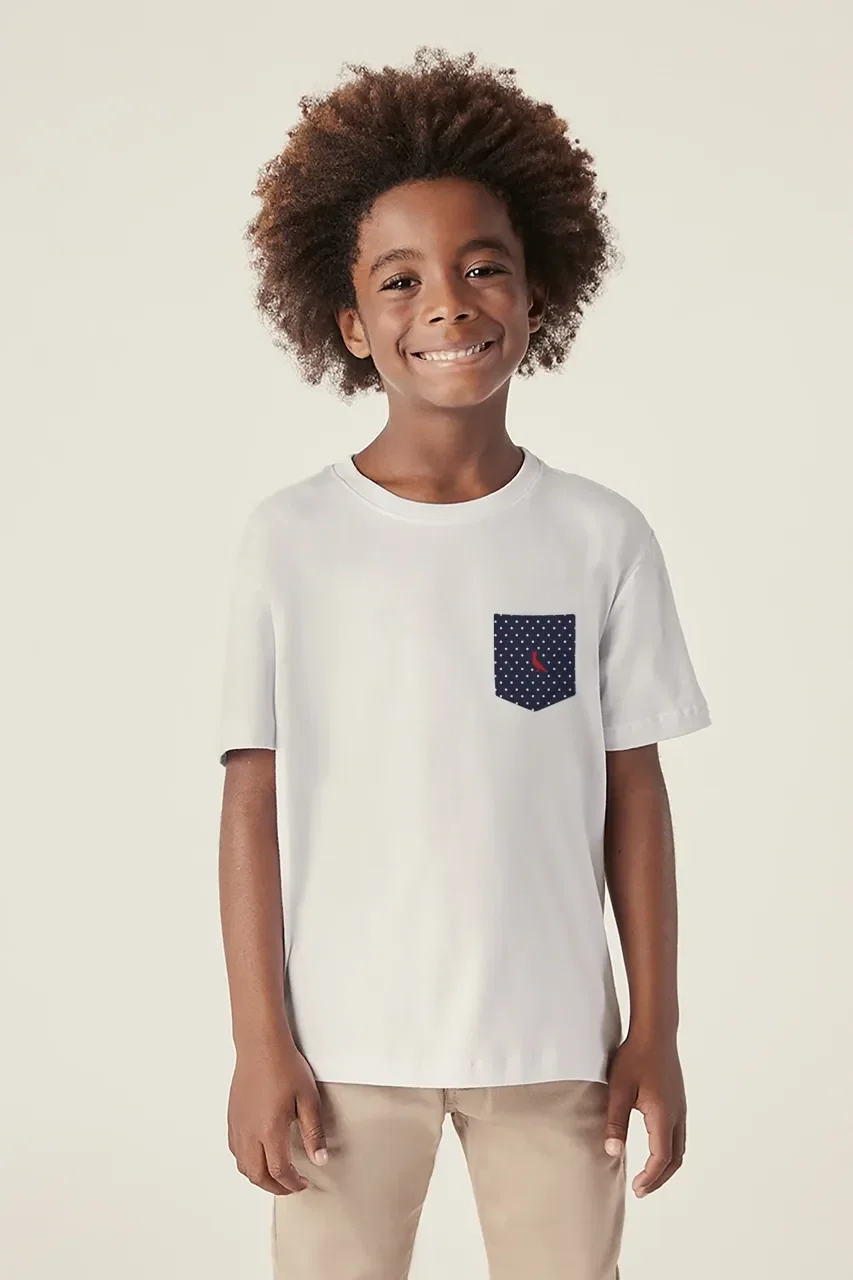 Camiseta Mini Bolso Poá Marinho — imagem 1