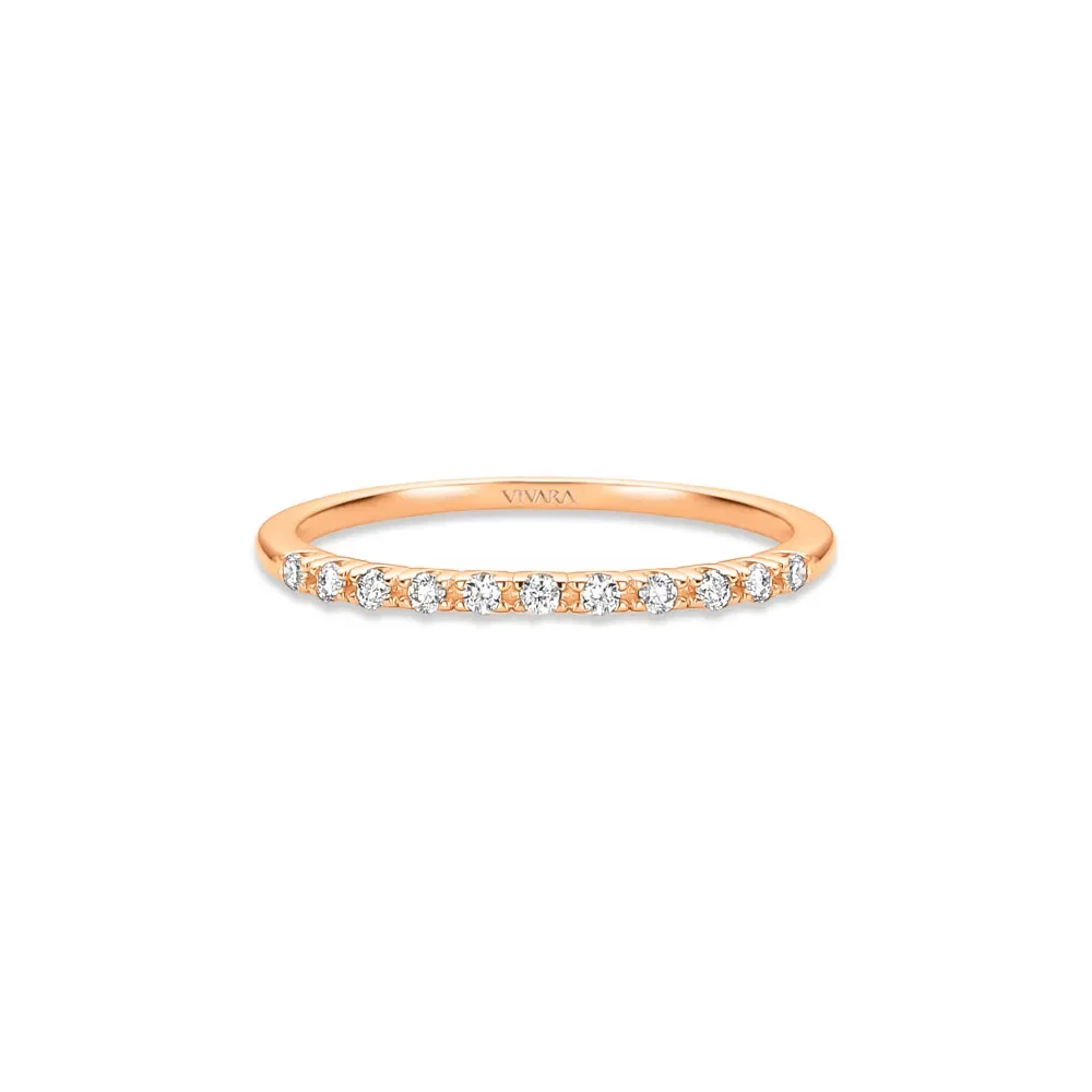 Meia Aliança Eternity em Ouro Rosé 18k com Diamantes 0,13 ct — imagem 1
