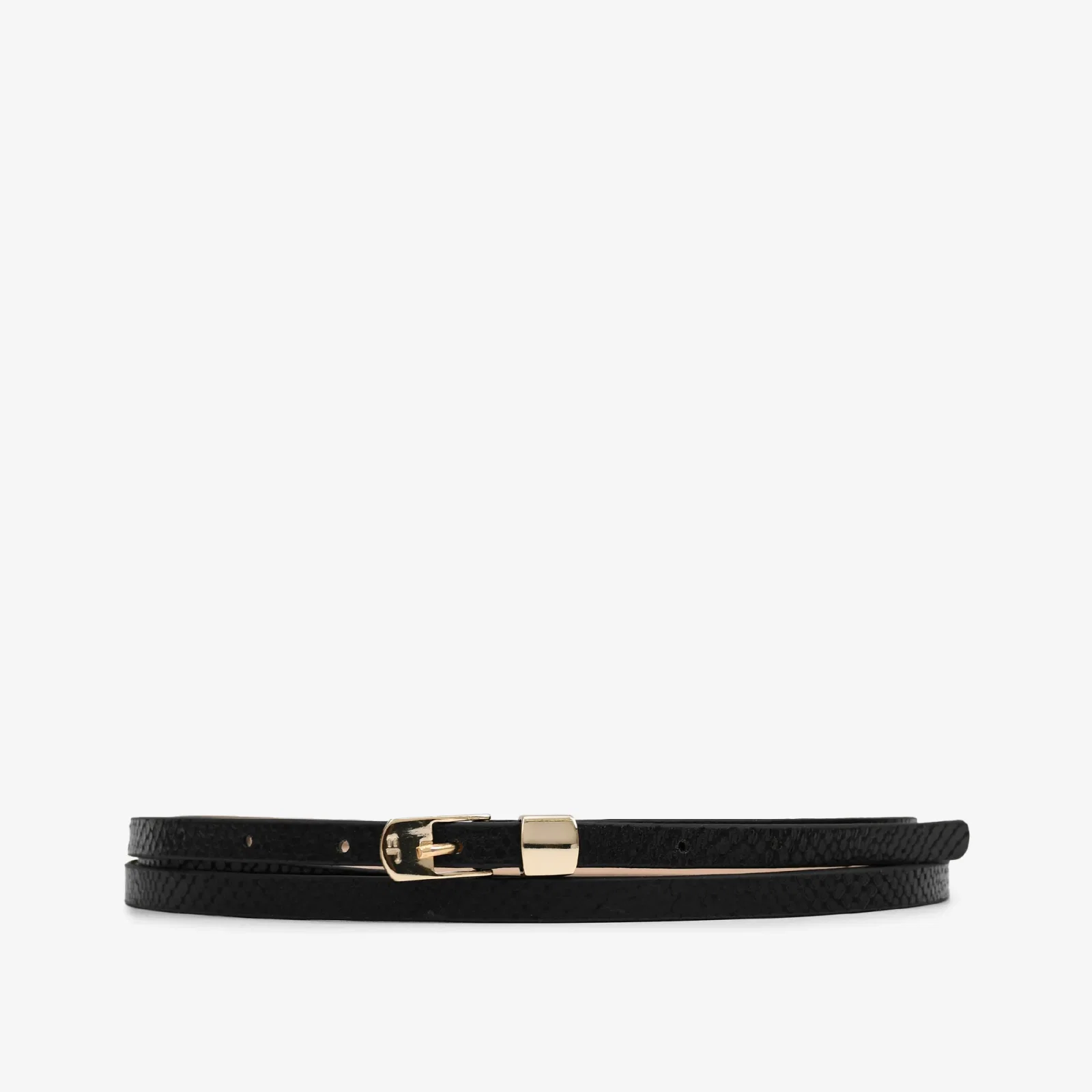 Cinto Fivela Preto Couro Snake