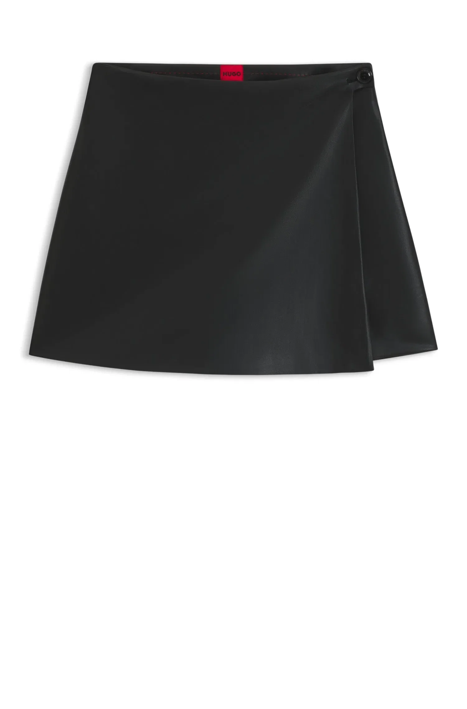 Shorts Com Frente Trespassada Em Material Sintético