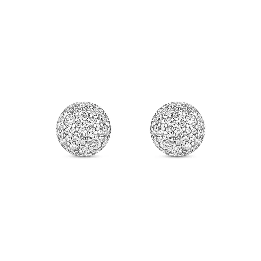 Brinco Esfera em Ouro Amarelo 18k com Diamantes — imagem 1