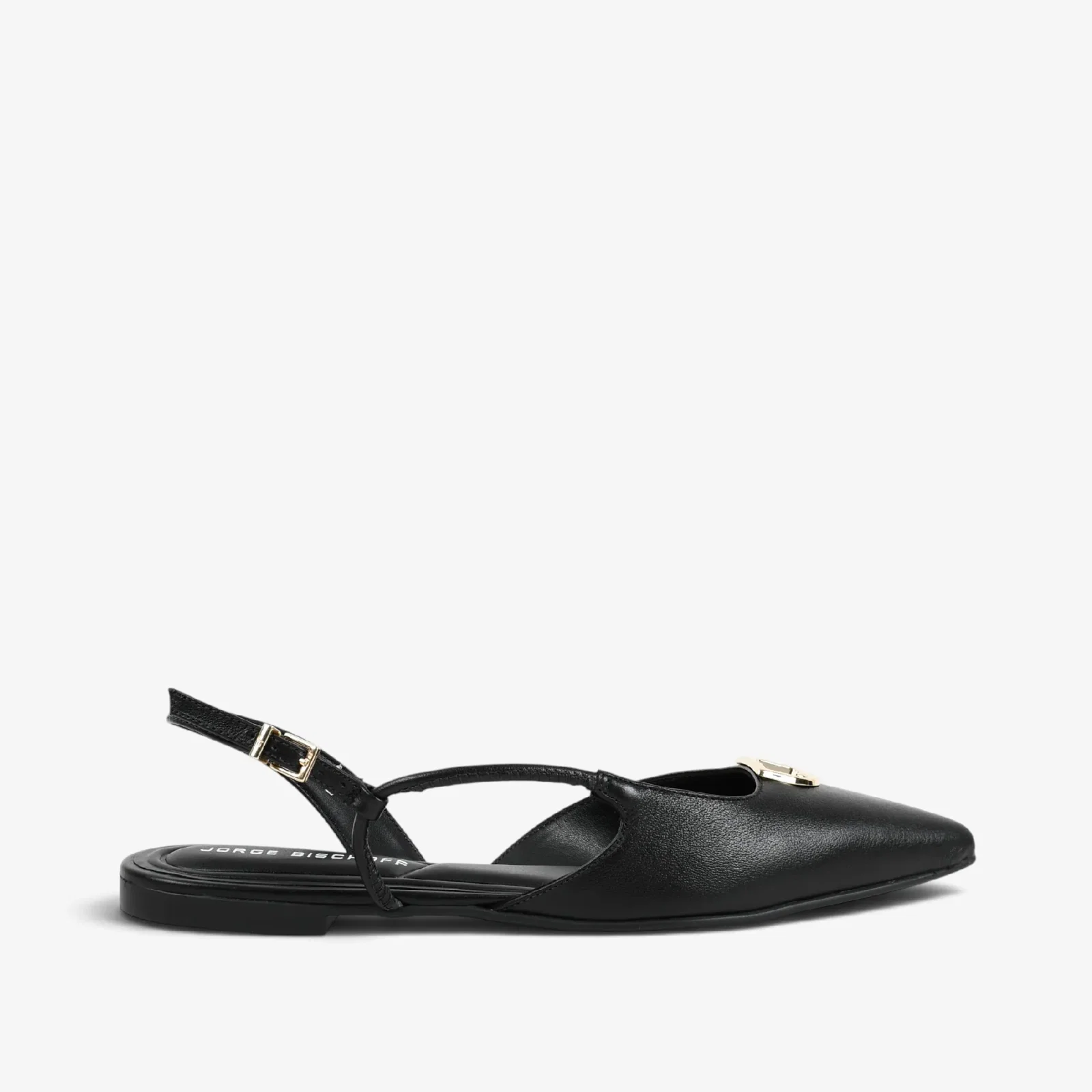 Slingback Preto Couro