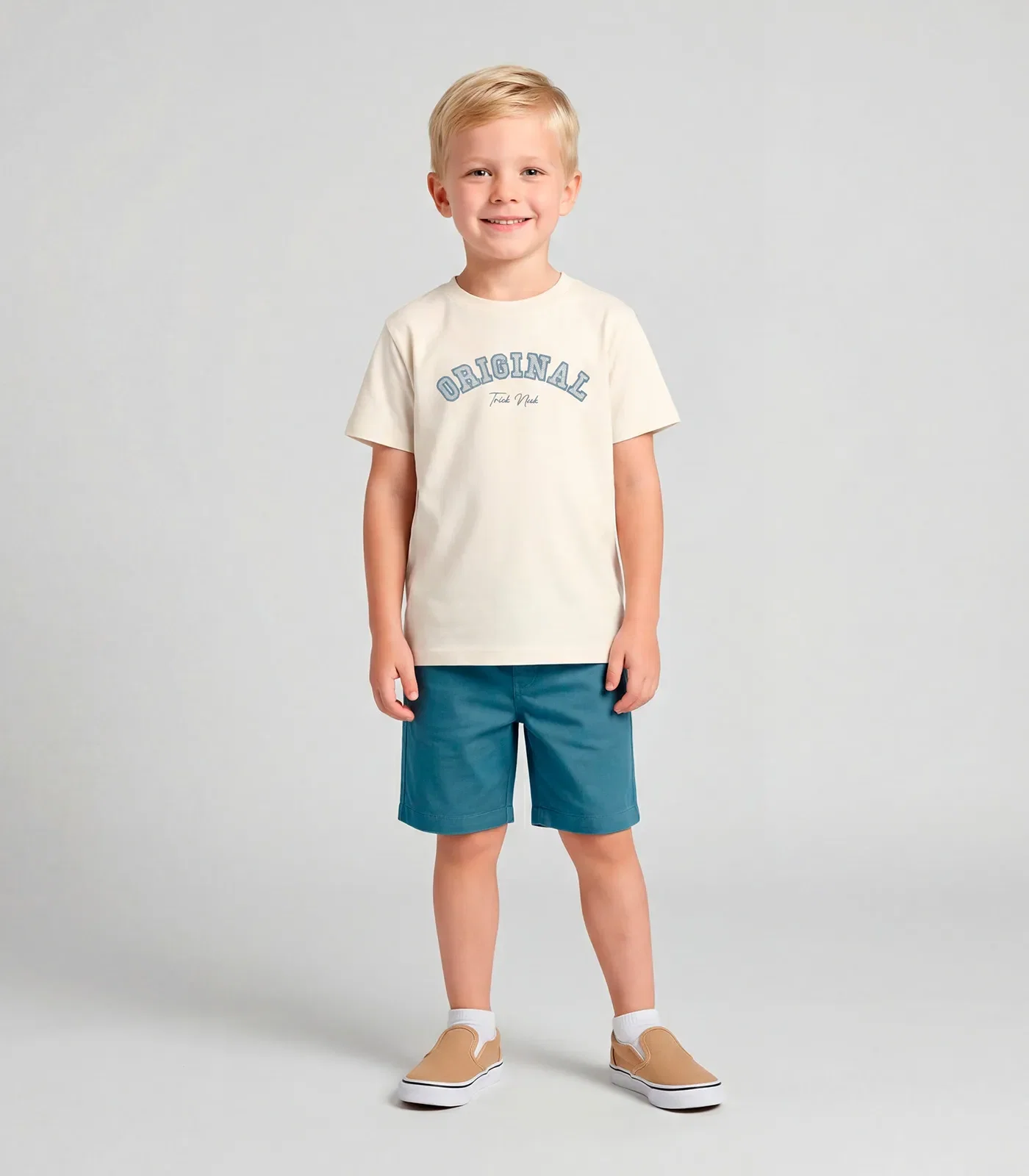 Conjunto Masculino Camiseta com Bermuda Trick Nick Off White