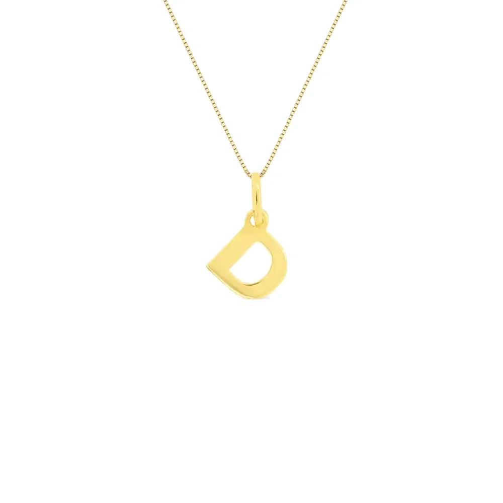 Pingente Letra D em Ouro Amarelo 18k, 6mm — imagem 1