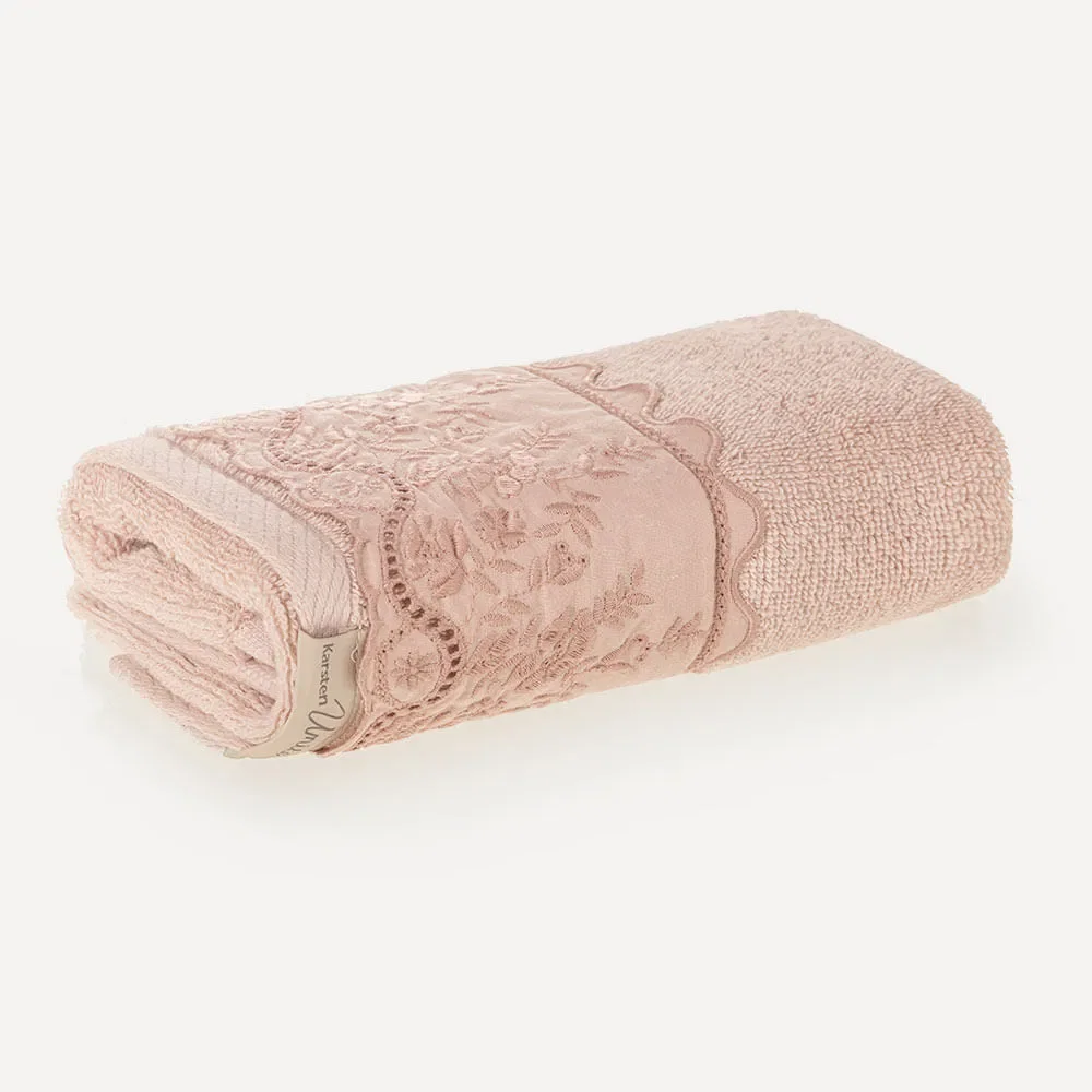 Toalha de Lavabo / Visita Fio Penteado 100% Algodão Antônia Aura / Rosé