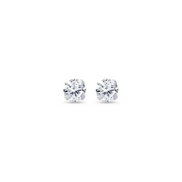 Brinco Prata Top Zircônia Redondo 3mm