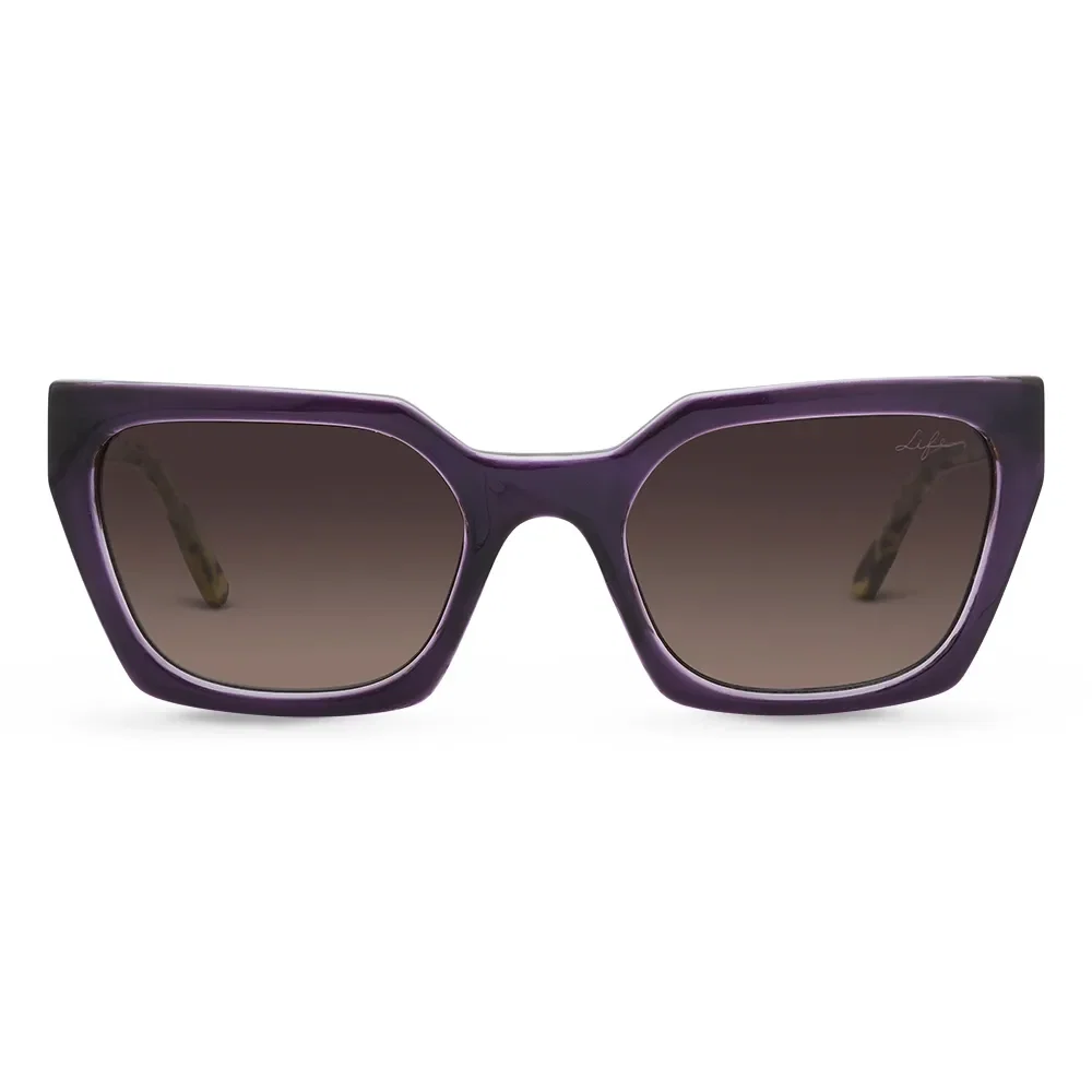 Óculos de Sol Life Quadrado em Acetato Roxo
