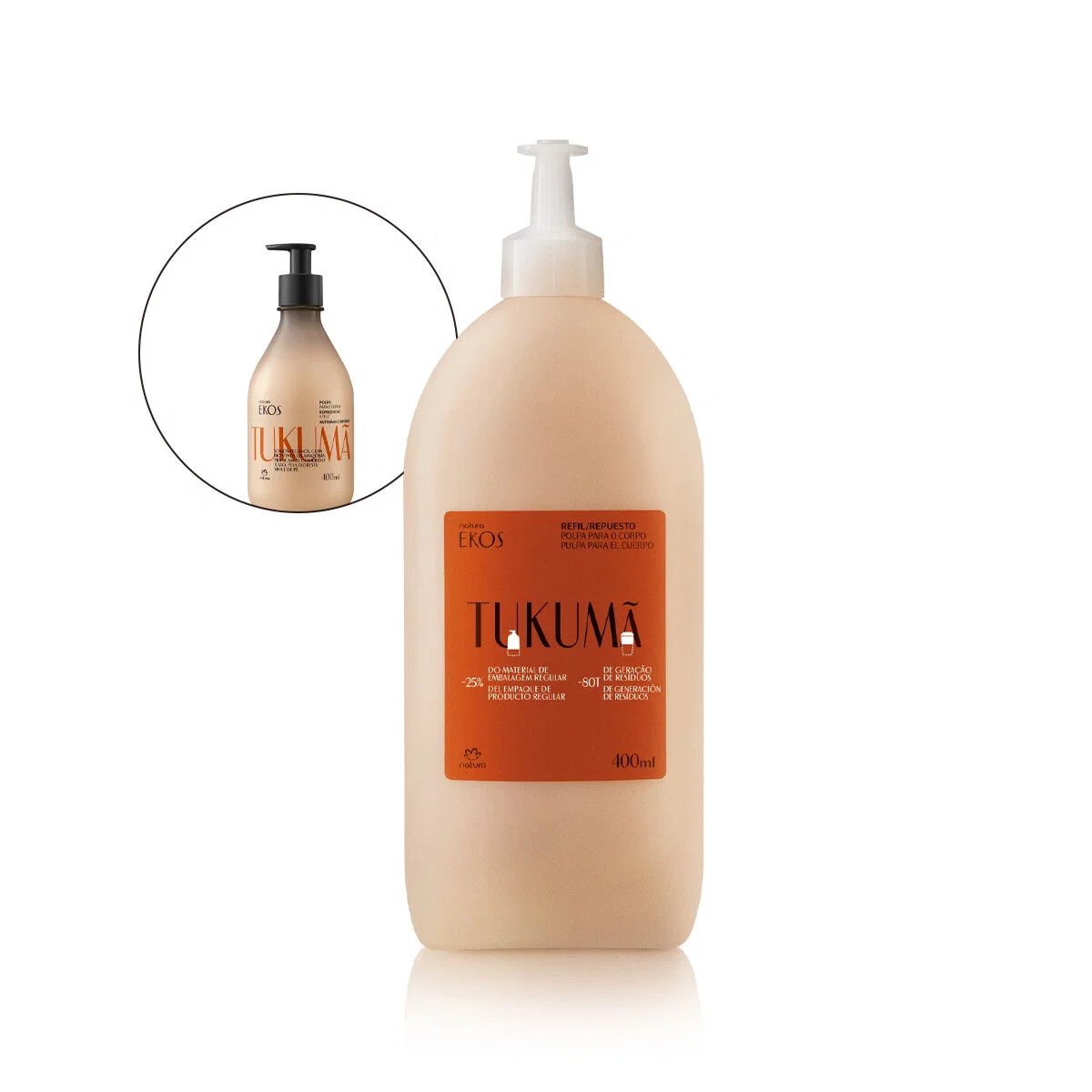 Refil Polpa Desodorante Hidratante Para o Corpo Tukumã Ekos 400ml