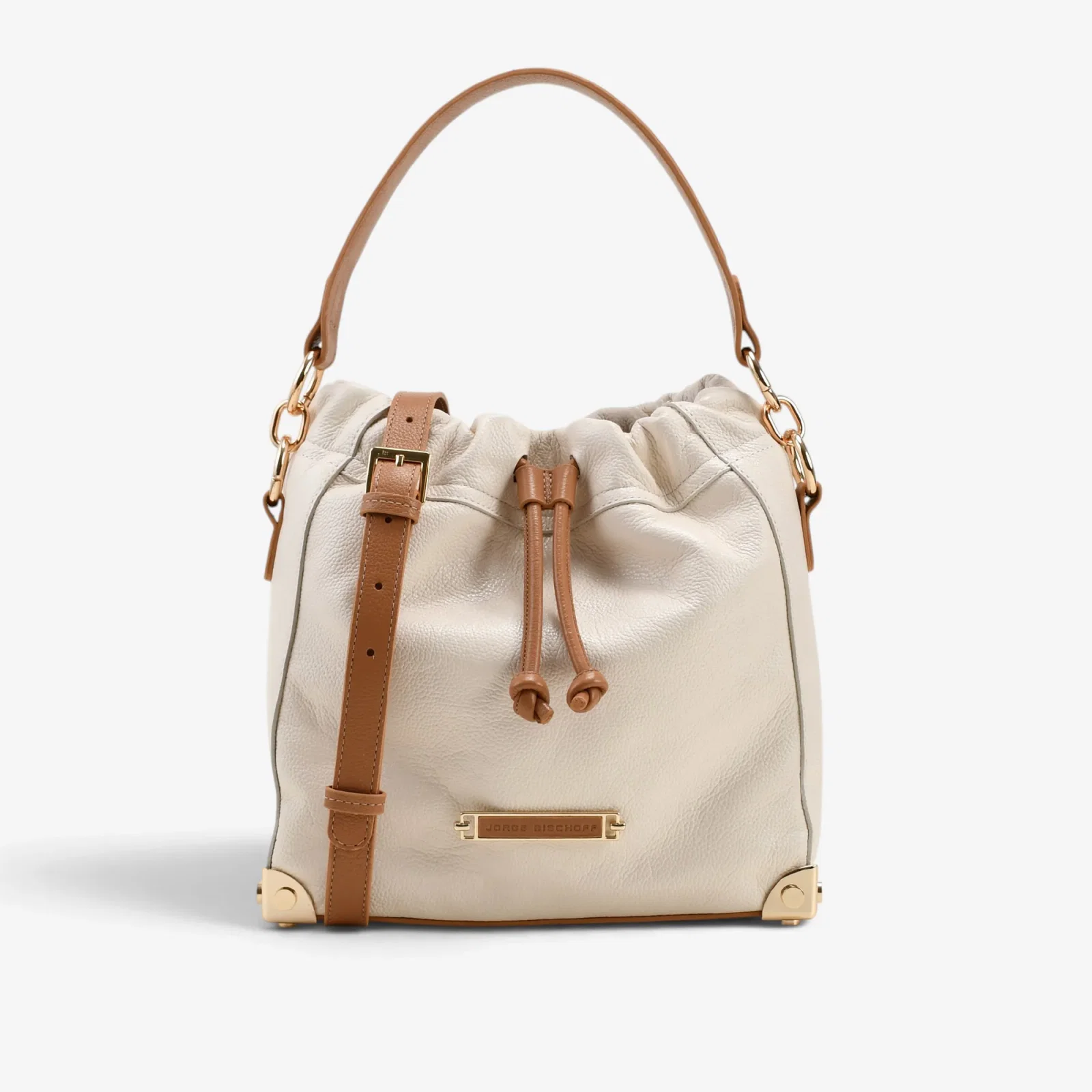 Bolsa Saco Off White Algodão Couro