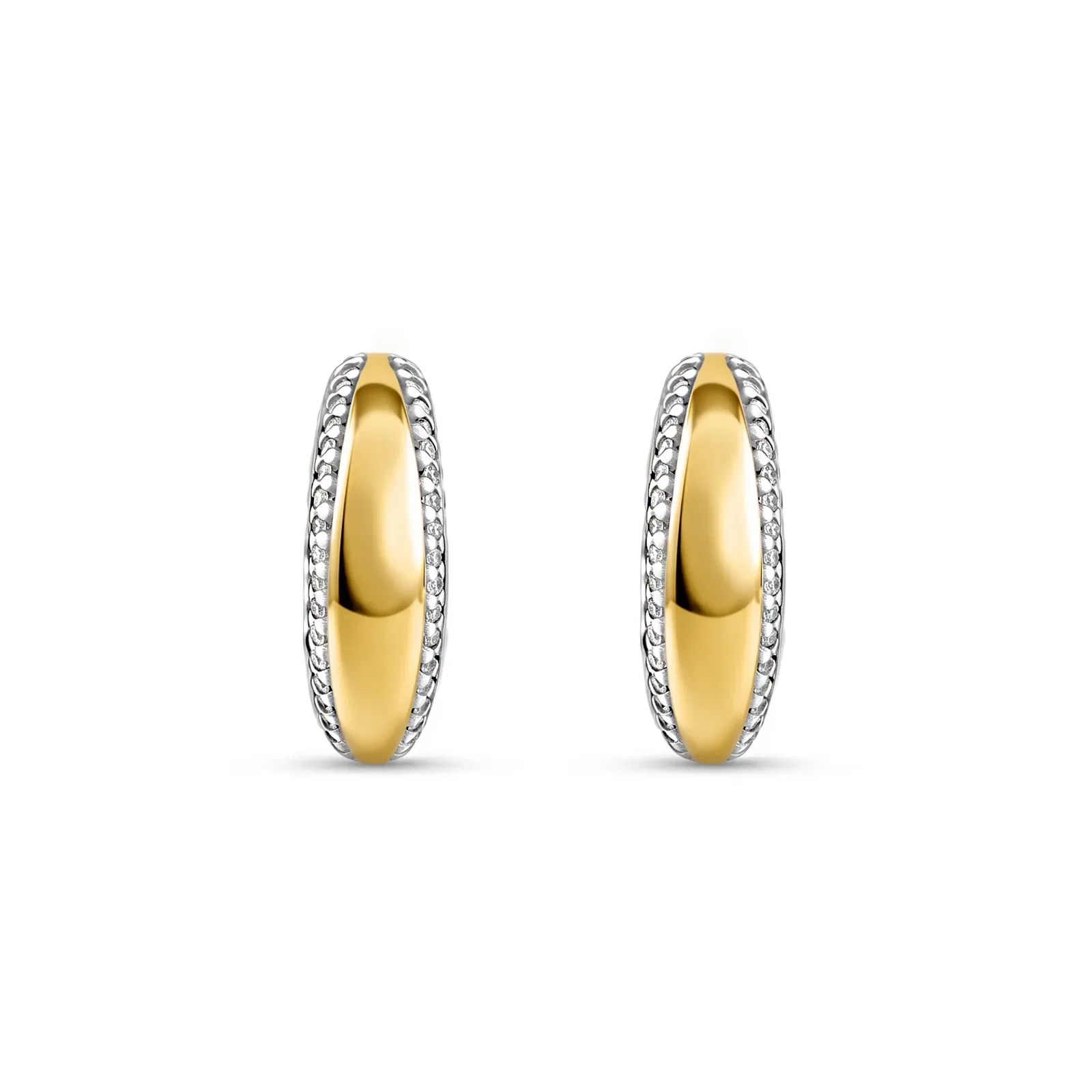 Argola Mykonos em Prata 925 e Ouro Amarelo 18k com Diamantes 0,28ct, 15,6mm — imagem 1