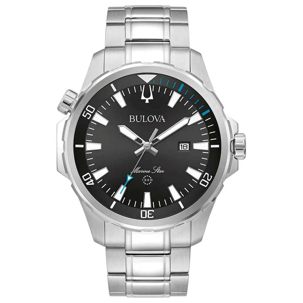 Relógio Marine Star Bulova Masculino em Aço Prateado 96B382