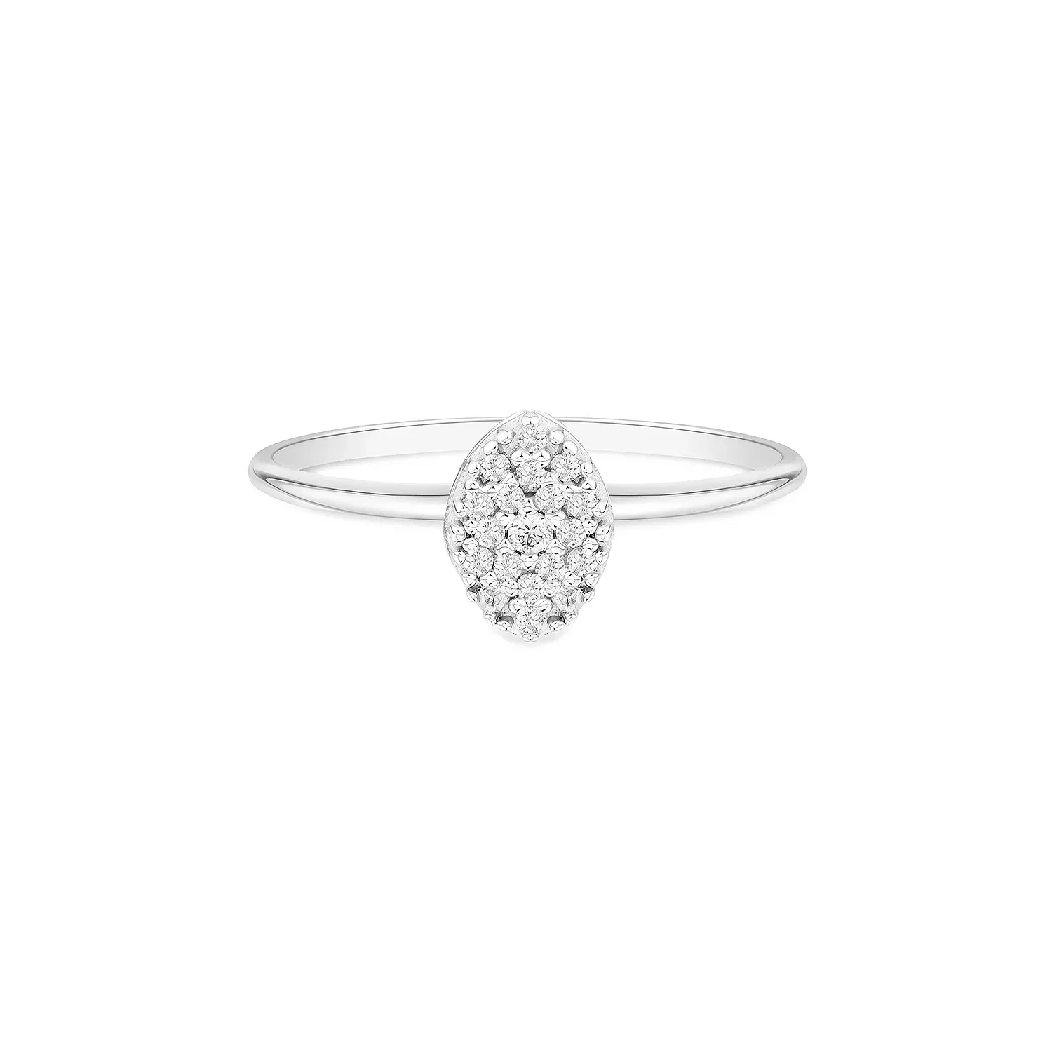 Anel Pavê em Ouro Branco 18k com Diamantes — imagem 1