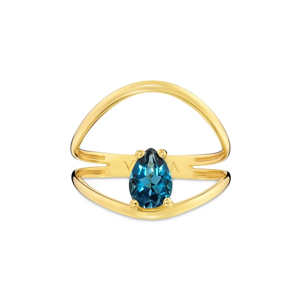Anel Unique em Ouro Amarelo 18k com Topázio London — imagem 1
