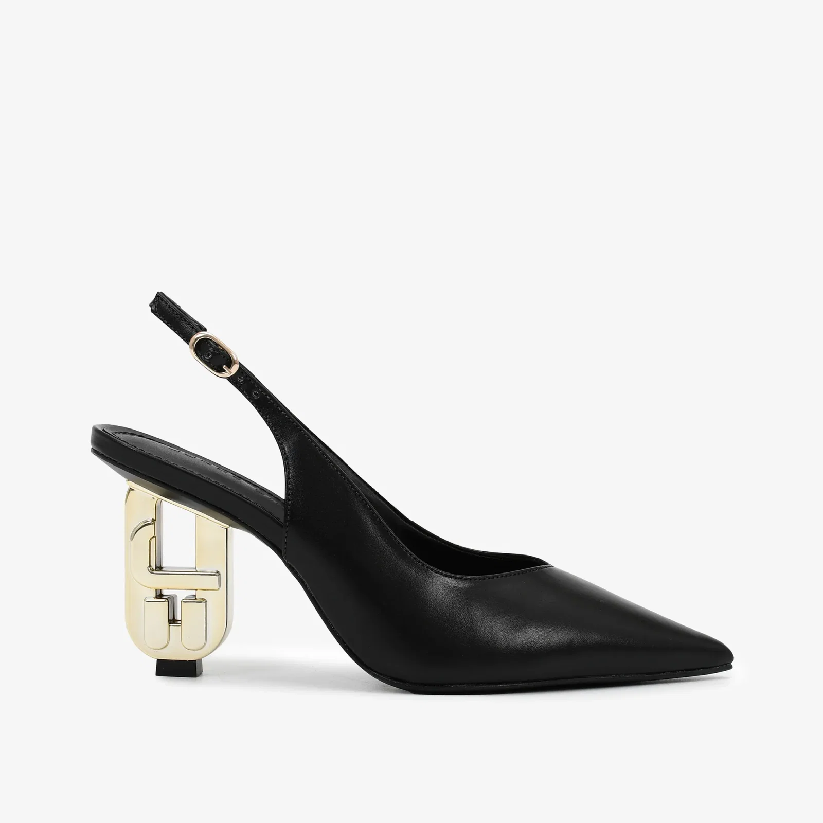 Slingback Preto Salto Exclusico JB Heel Couro — imagem 1