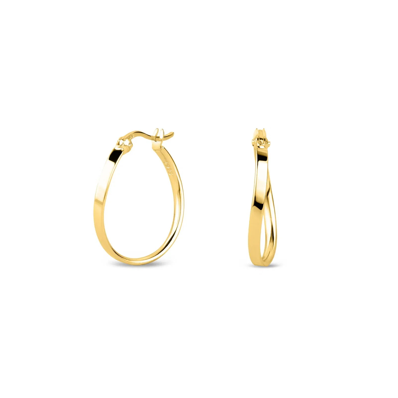 Argola Life em Prata 925 com Banho de Ouro Amarelo 18k, 20,5mm