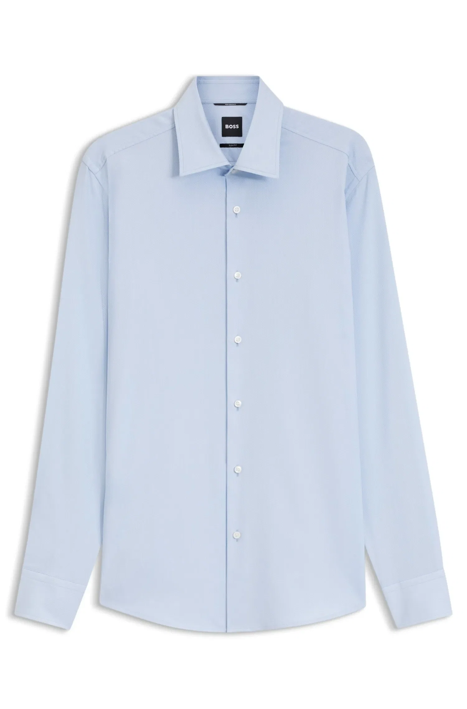 Camisa Slim Fit Em Mistura De Algodão Estruturado — imagem 1