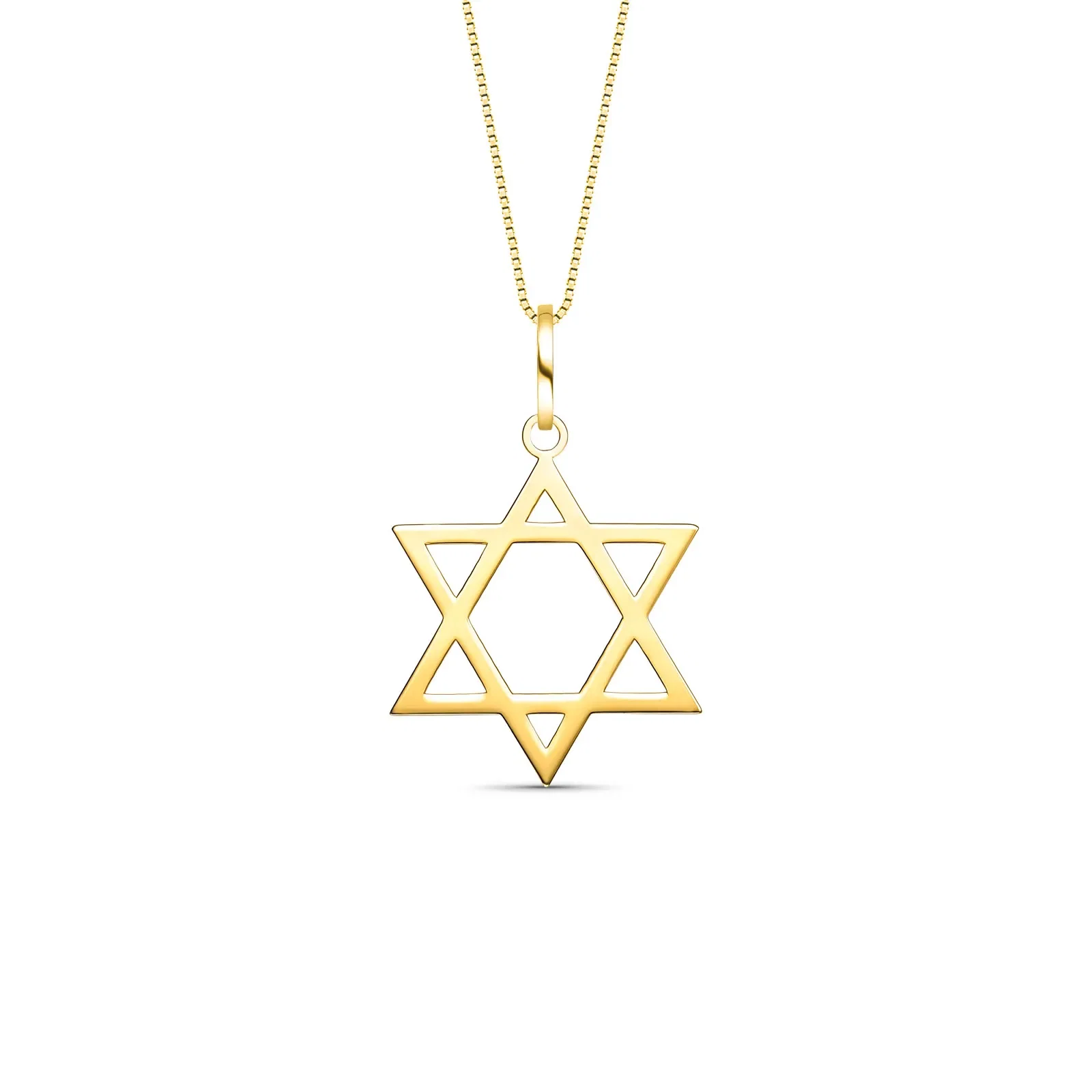 Pingente Medalha Estrela de Davi em Ouro Amarelo 18k — imagem 1