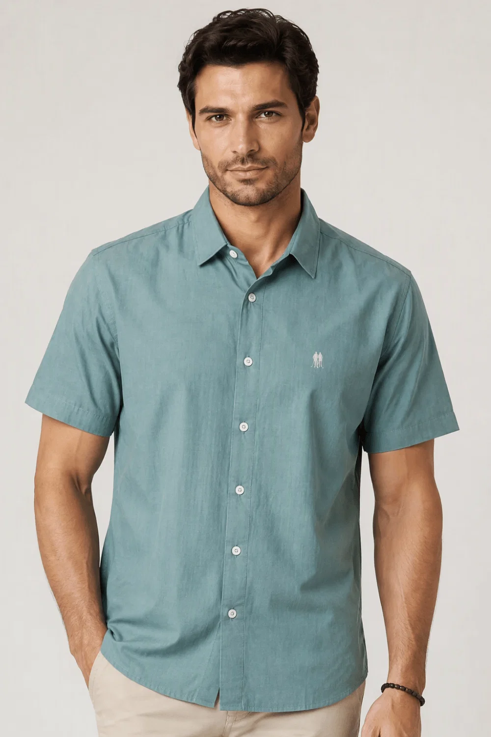 Camisa Masculina Cambraia Polo Wear Verde Médio