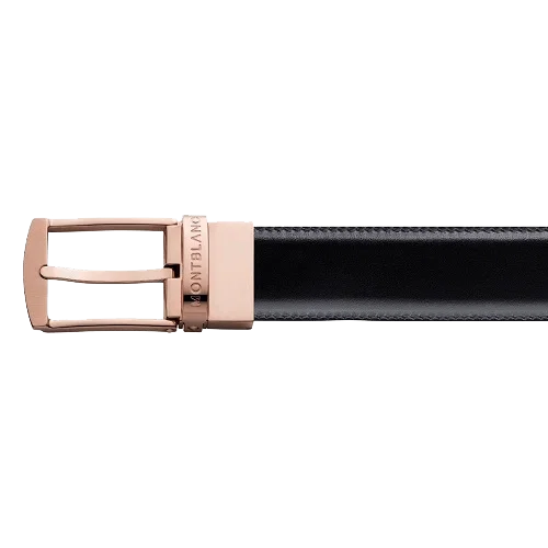 Cinto Montblanc Masculino Couro Preto e Marrom - 105122 — imagem 1