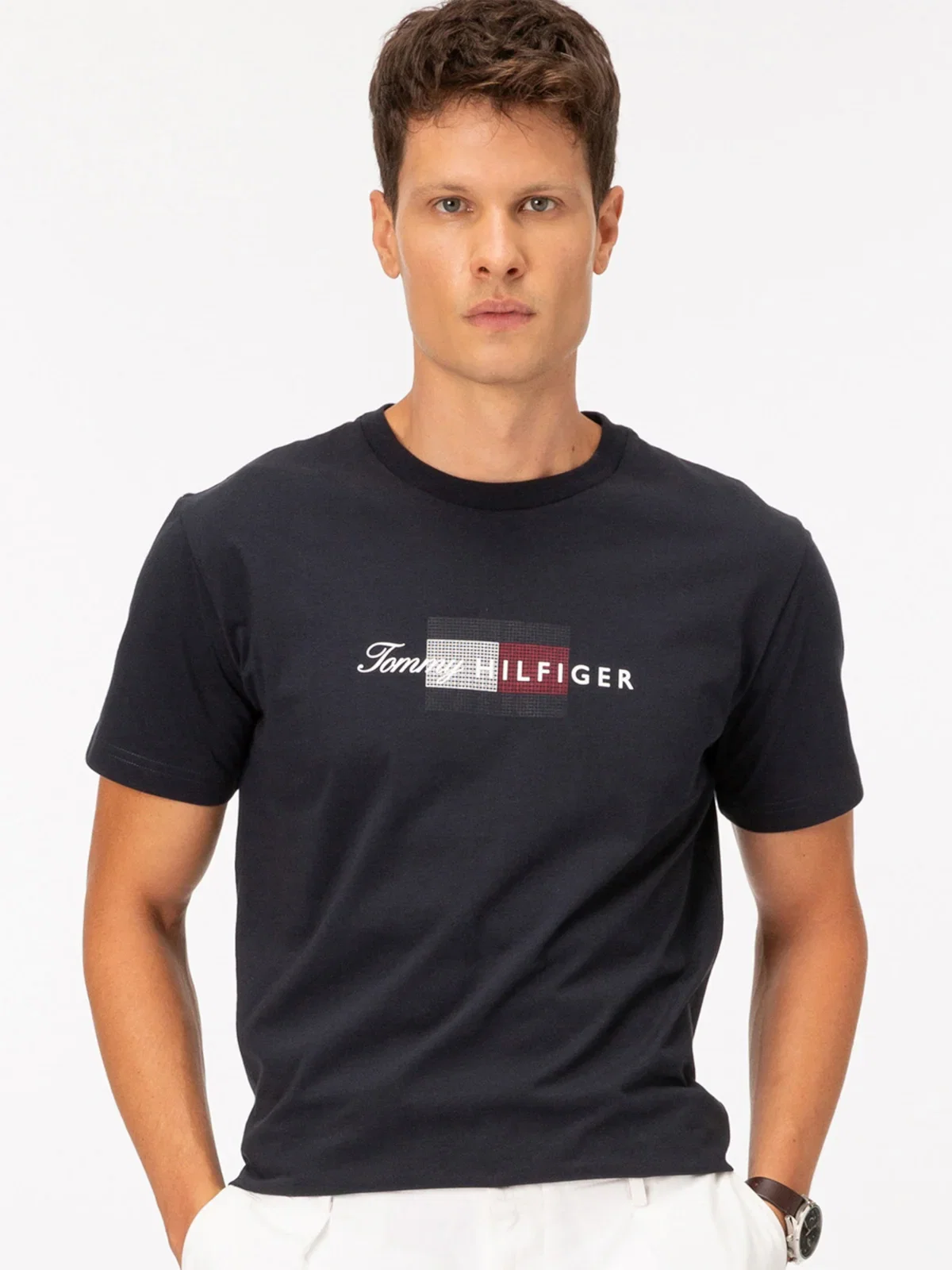 Camiseta Jersey com Estampa de Bandeira — imagem 1