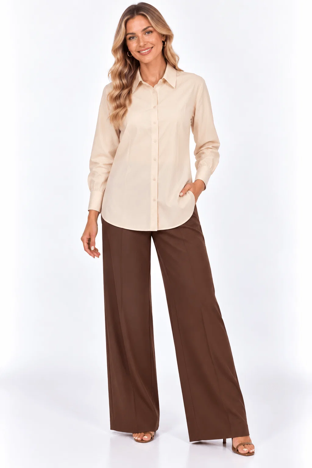Camisa Fraldada Colors - Areia
