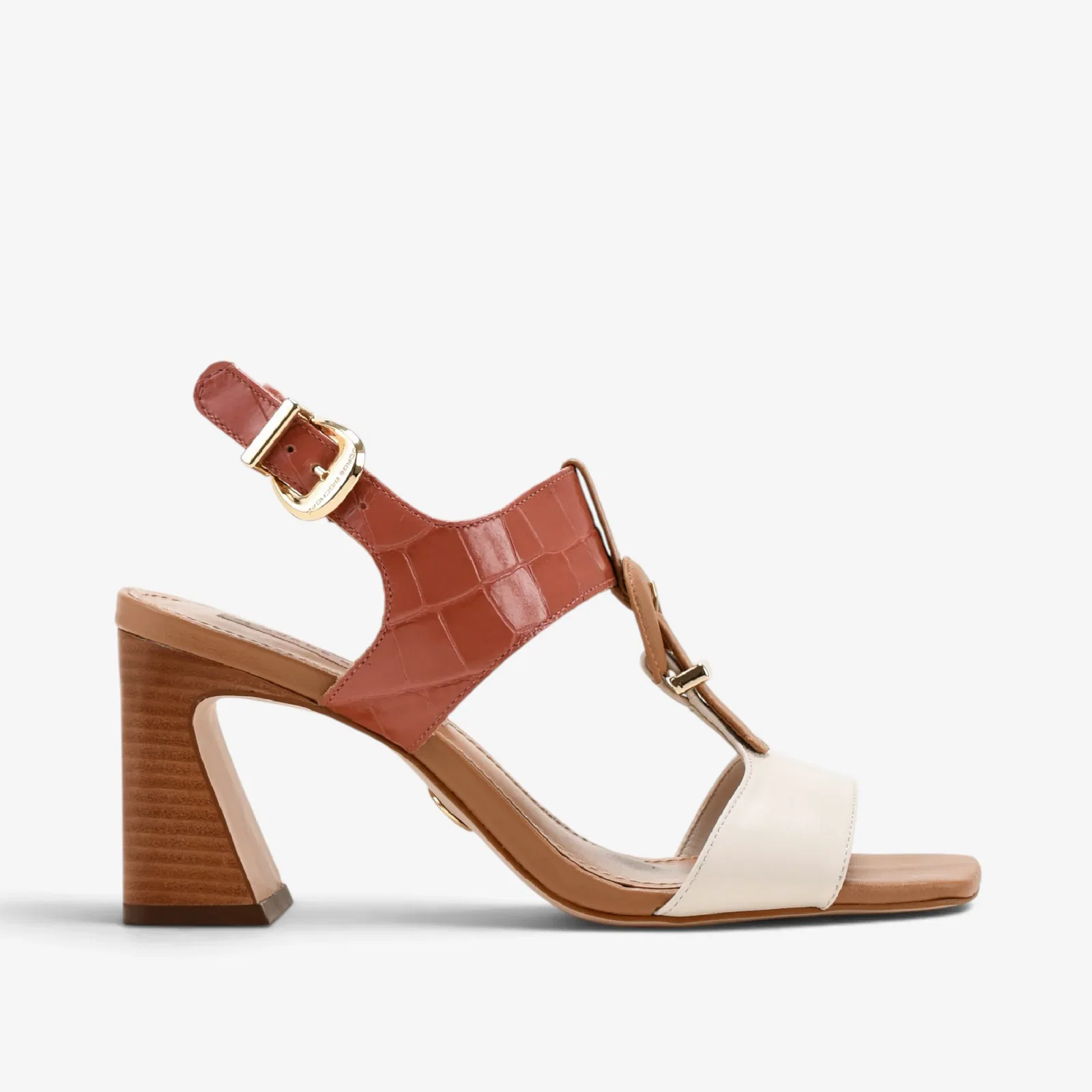 Sandália Off White Algodão Couro