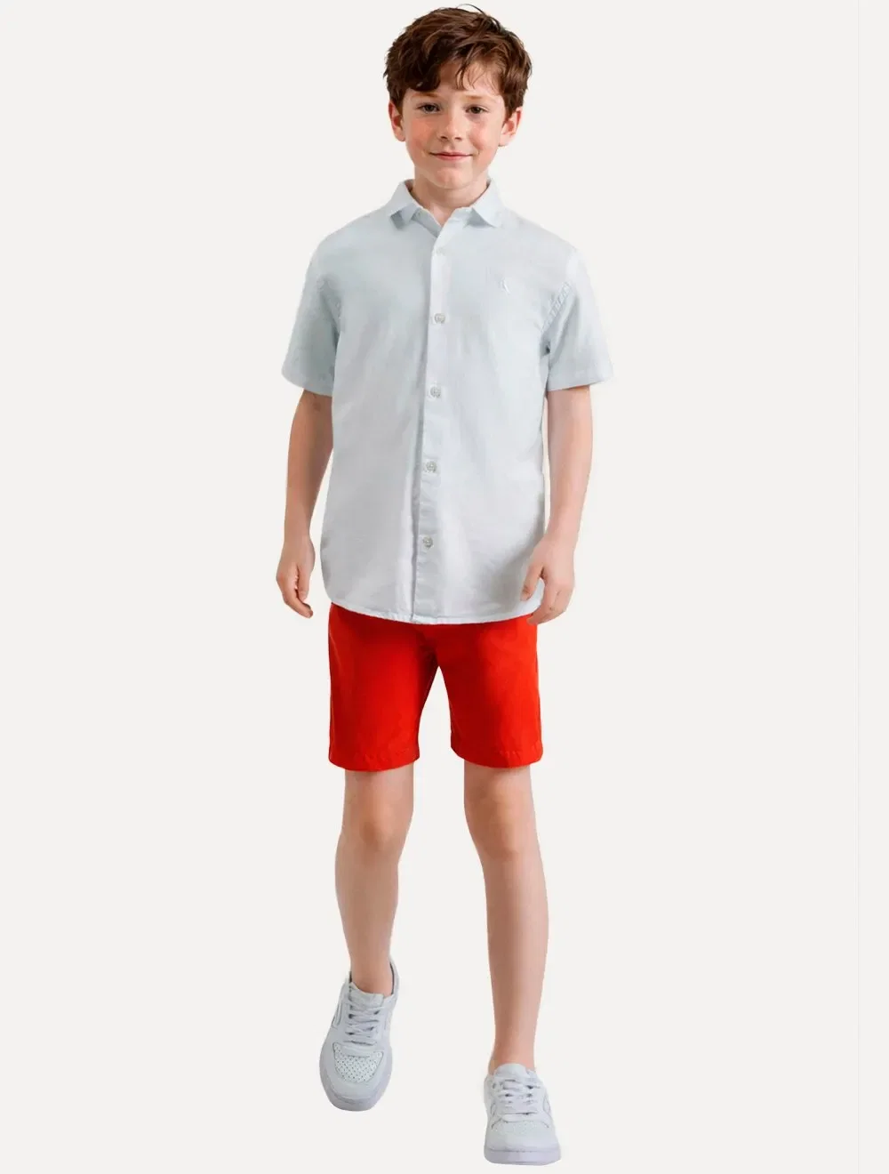Bermuda Reserva Infantil Sarja Alfaiataria Vermelho