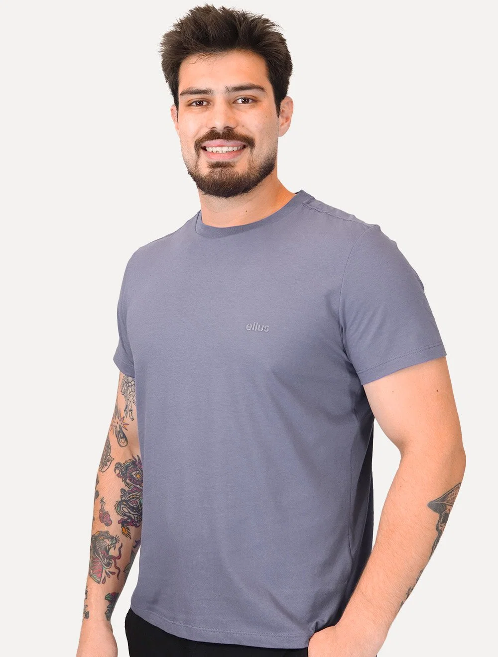 Camiseta Ellus Masculina Cotton Fine Easa Duocolor Lilás