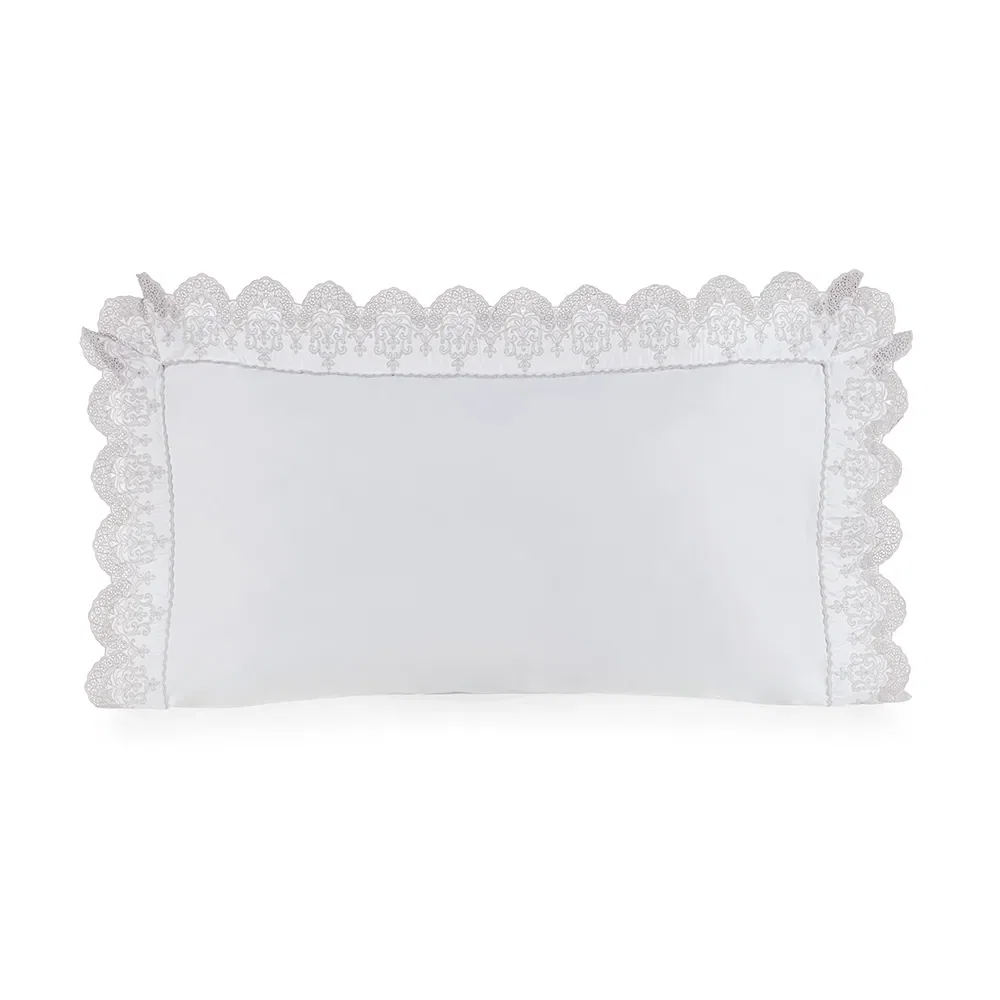 Super Fronha avulsa 300 Fios Ricami Branco / Rose