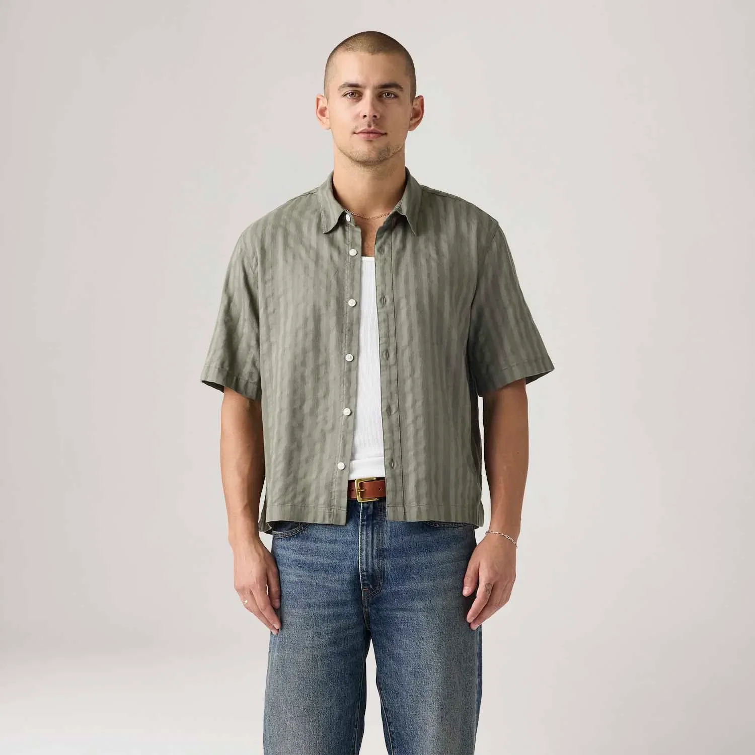 Camisa Levi's® Lama Boxy Cinza Manga Curta — imagem 1