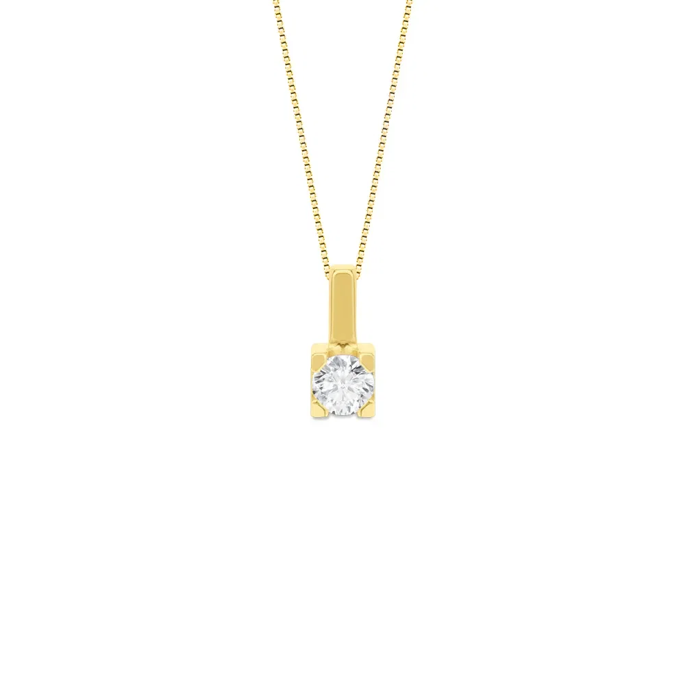 Pingente Solitário Forever em Ouro Amarelo 18k com 0,19ct de Diamante, 9mm — imagem 1