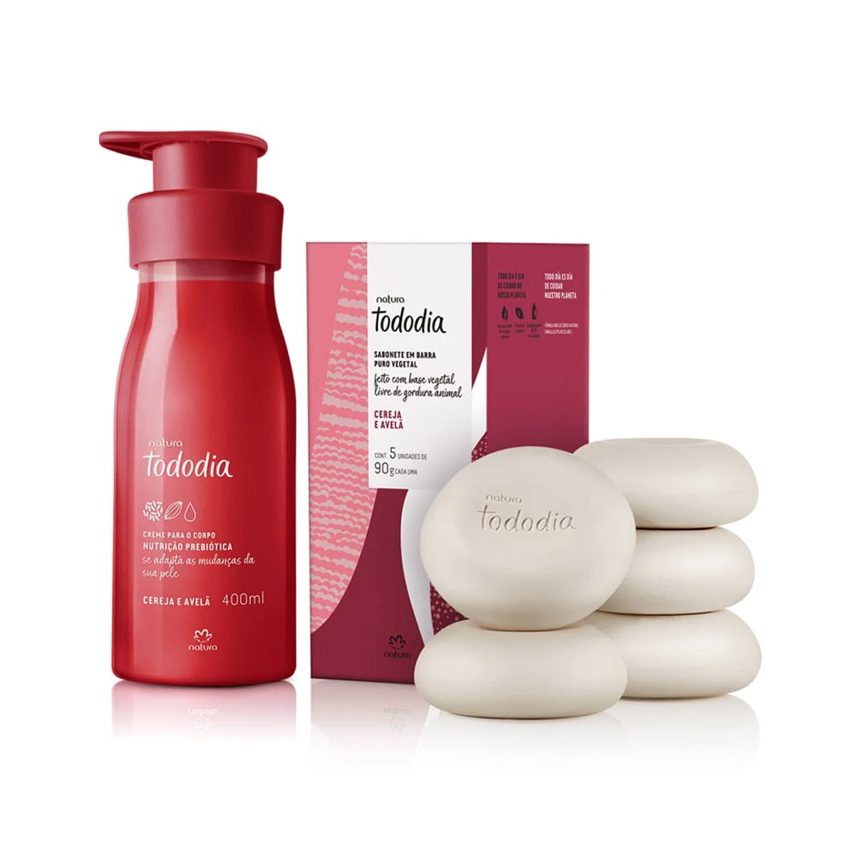 Kit Sabonetes e Creme Nutritivo Tododia Cereja e Avelã (2 produtos)