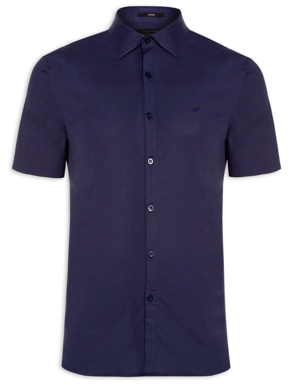Camisa Ellus Masculina Manga Curta Tricoline LY Classic Italian Azul Marinho