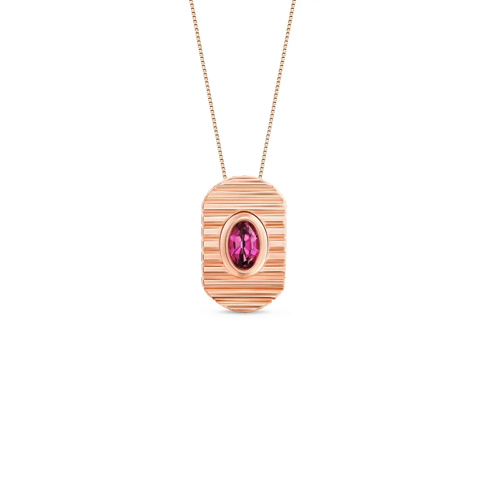 Pingente Gomos Color em Ouro Rosé 18k com Rodolita, 16mm — imagem 1